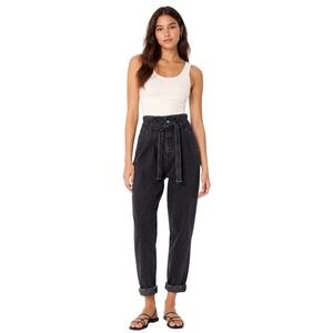 Abercrombie & Fitch Ultra High Rise Paperbag Mom Jeans Washed Black 26 2R